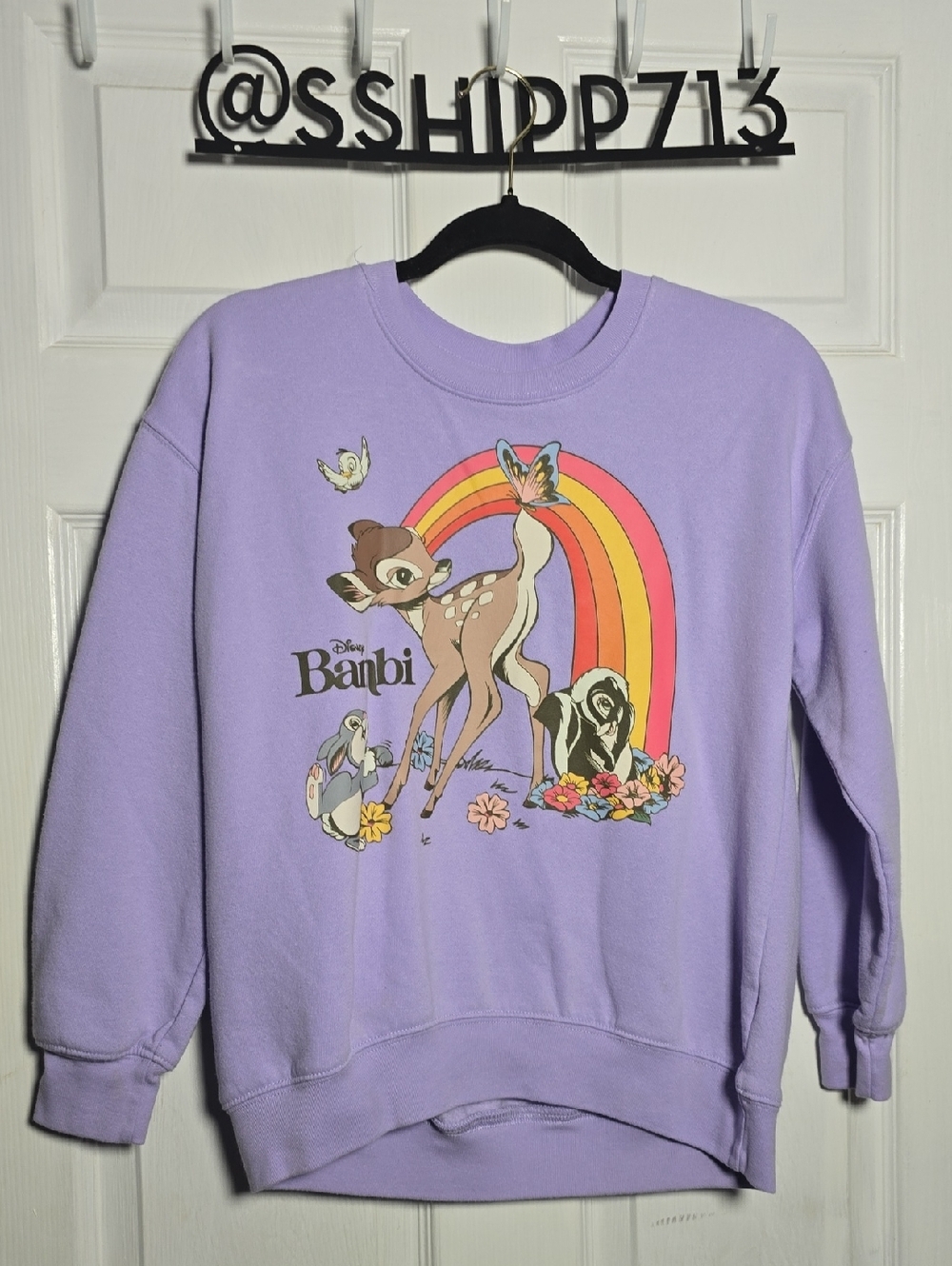 Disney Girls XL 14/16 Lavender Graphic Crewneck